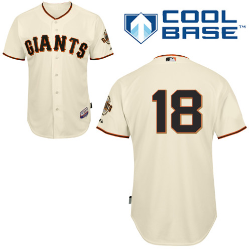 Matt Cain #18 MLB Jersey-San Francisco Giants Men's Authentic Home White Cool Base Baseball Jersey